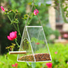 Bird-Feeder Feeding-Box Anti-Scatter-Parrot-Feeder Hanging Acrylic Outdoor with Stand