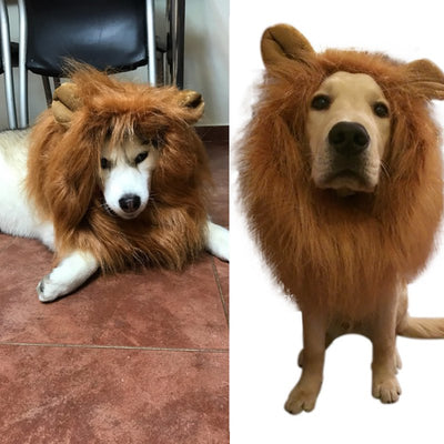 Wig Pet-Costume Dogs-Accessories Fancy Lion Halloween Dog-Dress-Up Large for Festival