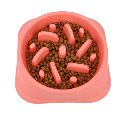 Pet-Feeder Dog-Bowl Slow-Down Plastic Diet-Dish Puppy Anti-Choke Cat Healthy Blue Pink