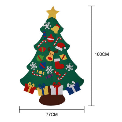 Power Felt Christmas Tree with Lovely Ornaments Door Wall Hanging Decoration New Year
