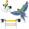 Parrot Perch Stand Platform Play Fun Toys Pet Wooden Playstand Cup For Bird Cage