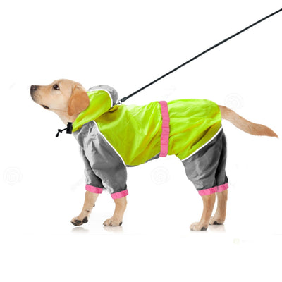 Dog Raincoat Labrador Golden-Retriever Waterproof Jacket Reflective for Big Pet-Costume