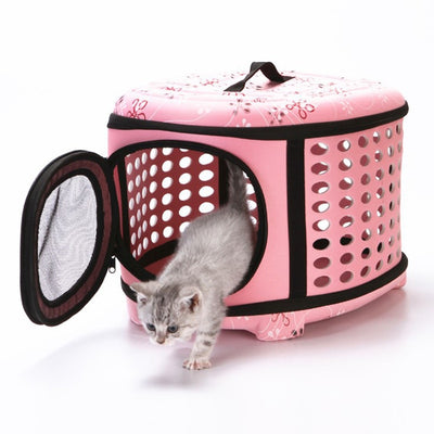 Travel Pet Bags Cat Flower EVA Carriers Bags Breathable Pink FoldingShoulder Bag Boss Cats Carrying