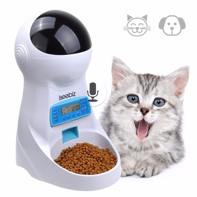 PET-U Iseebiz 3L Automatic Feeder With Voice Record Cat Food Bowl