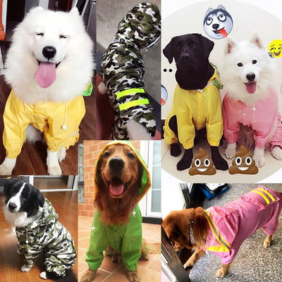 HOOPET Jumpsuit Jacket Rain-Coat Labrador Dog-Riancoat Golden Retriever Waterproof Pet-Cloak