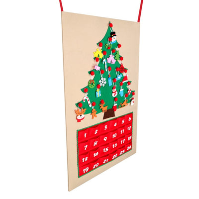 OurWarm Christmas Felt Advent Calendar with Pocket Countdown Calendar Wall Hanging DIY New Year