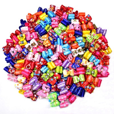 Hair-Bows Grooming-Accessories Pet-Products Puppy Dog Rhinestone Small 100pcs Cat