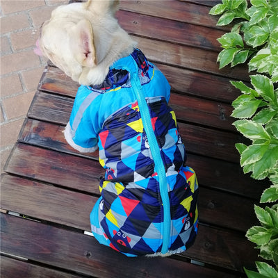 Winter Dog Clothes Waterproof Luxury Warm Dog Coat Jumpsuit Reflective Small Pet Snowsuit