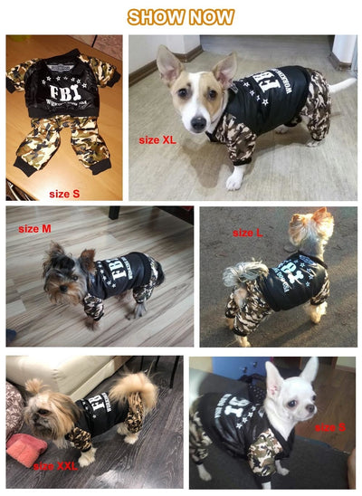 Costume Clothing Overall Dog-Puppy-Jumpsuit Winter Dogs Warm Cool FBI for Boy Ropa Para