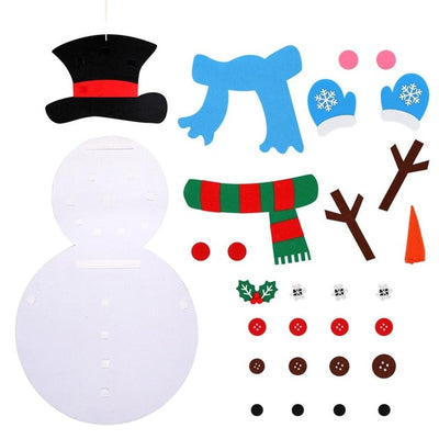 Ourwarm Christmas-Sticker Snowman Felt New-Year Child-Toys Xmas DIY Wall-Hanging Kids