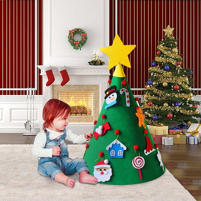 Christmas-Decorations Tree-Ornament Felt Natal New-Year Navidad Home DIY 3D LED for Kids