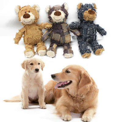 Cute Bear Shape Pet Dog Toys Squeaking Stuffed Plush Toys For Dogs Cat Chew Squeak Toy