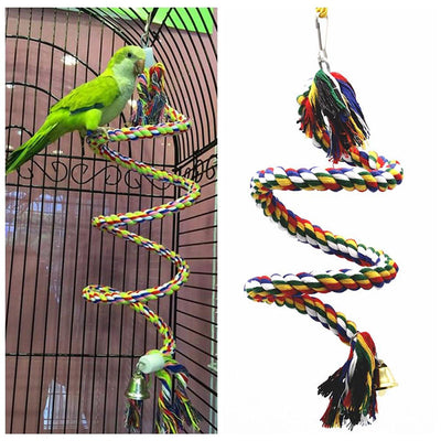 Parrot Rope Cockatiel-Toy Swing-Supplies Perch Bird-Cage Training-Accessories Pet-Stand