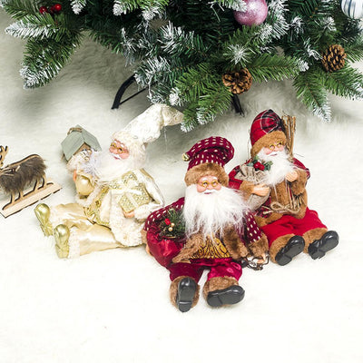 Doll-Fabric House Ornament Christmas-Doll Gift Sitting Santa-Claus Kids Children
