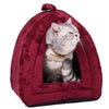 Pet-Beds Cat-House Paw-Stripe Black And Red with White Purple 5-Colors Beige Khaki