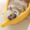 Banana Shaped Cat Bed House Warm Cozy Cat Cushion Kennel Portable Soft Pet Sofa Cute
