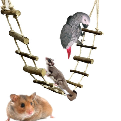 Parrot Swing Rope-Net Ladder-Toys Pet-Bird Hanging with Buckles Bites Climb Cockatiel