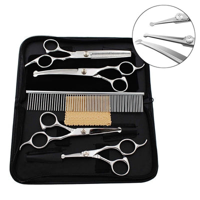 Scissor Hair Cutting Grooming Animal Thinning Shears-Tools Round 5pcs Cat Pet-Dog Stainless-Steel