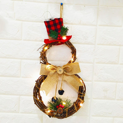 Snowman-Shape Ornaments Led-Garlands-Pendant Christmas-Decorations Noel New-Year Navidad-Decor