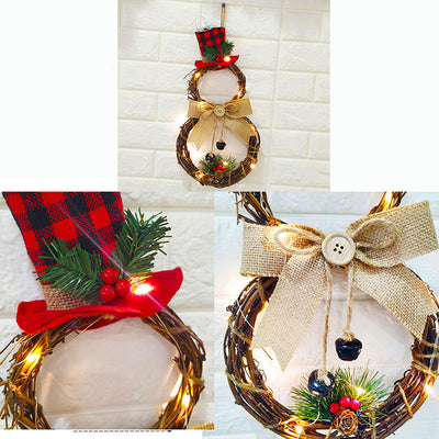Snowman-Shape Ornaments Led-Garlands-Pendant Christmas-Decorations Noel New-Year Navidad-Decor