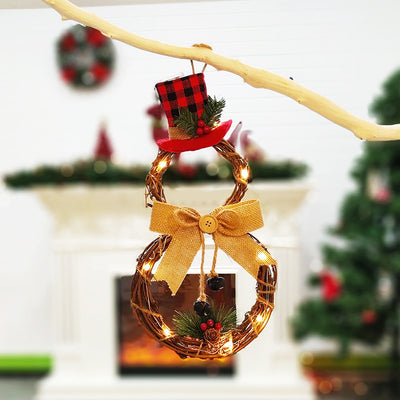 Snowman-Shape Ornaments Led-Garlands-Pendant Christmas-Decorations Noel New-Year Navidad-Decor