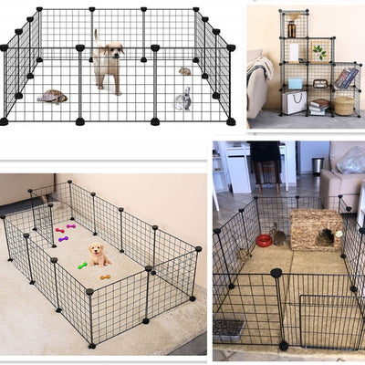 Dogs-Supplies House Kennel Pig-Cage Iron Fence Pet Playpen Puppy Guinea Kitten-Space