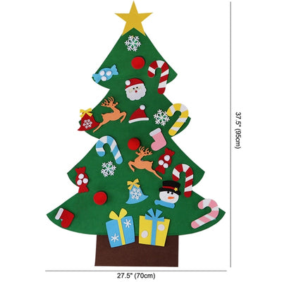 OurWarm 95Cm DIY Felt Christmas Tree New Year Wall Hanging Toy Christmas