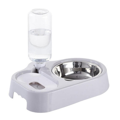 Automatic Dog Feeder Drinker Stainless Steel Dual-use Dog Bowl Pet Water Dispenser