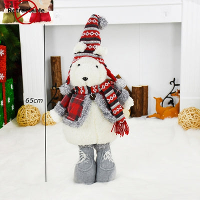 Toy Doll Snowman Elk Christmas-Doll Gift Retractable Natal Santa-Claus Large New-Year