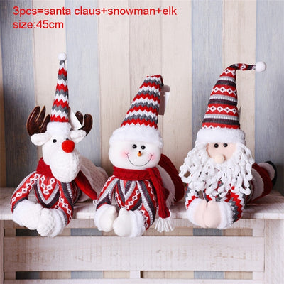 Home-Decoration-Accessories Figures Snowman Christmas-Dolls Retractable-Stand Office