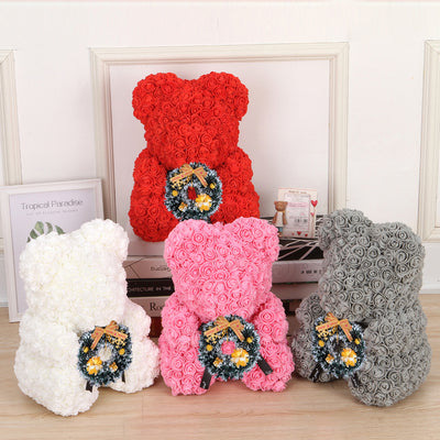 Artificial-Soap Garland Flower Christmas-Gift Friend Bear-Rose Love Girl 40cm Teddi Red