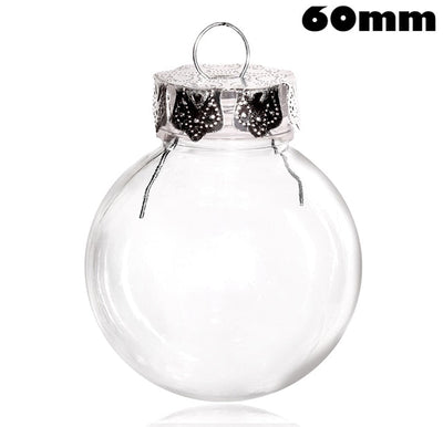 DIY Paintable/Shatterproof Clear Christmas Ball Decoration 80mm Plastic Disc Ornament