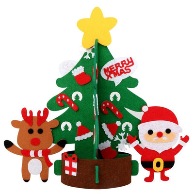 OurWarm DIY Felt Christmas Tree Ornaments Decorations New Year Kids Toys Gifts Artificial Tree Door Wall Hanging Decor