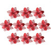 Flower Valentine's-Day-Decoration Christmas Plastic Glitter 15cm 10PCS Simulation Wedding