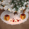 Christmas-Tree-Skirt Carpet Decoration-Supplies Faux-Fur White for Home