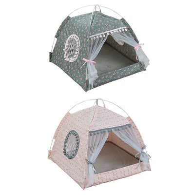 Tent House Kennel Pet-Nest Removable Dog Small Indoor Bed Washable Soft