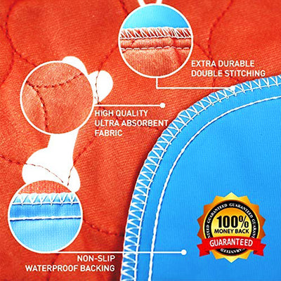 EZK20 Washable Pee Pads for Dogs Whelping Reusable Extra Absorbent Layered