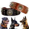Leather Large Dog Collar Pitbull Spiked Studded Collars for Medium Large Big Dogs