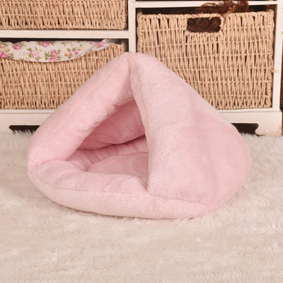 Puppy Kennel Bed Nest Pets-Mat Sleeping-Bag Cave Dogs Kitten Fleece Small Warm Soft Winter