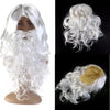 Silk Deluxe White Santa Fancy Dress Costume Wizard Wig and Beard Christmas New Year Decoration