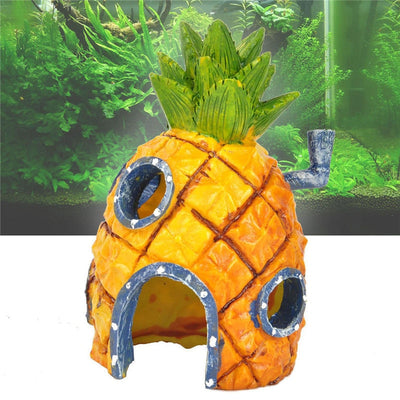 Aquarium-Decoration Shrimp Fish-Tank-Decor Pineapple-House Comic-Plants Fish Hiding Underwater