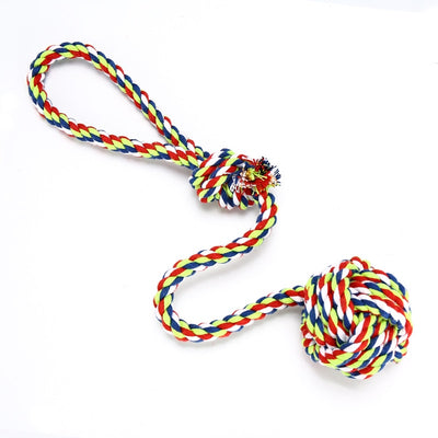 HACHIKITTY Dog-Knot-Rope Ball Pet-Toys Interactive-Play Washable Colourful Aggressive