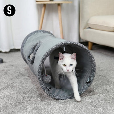 S Shape Pet Cat Tunnel 2 Holes Funny Kitten Animals Play Tunnel Tube Collapsible Training Toy