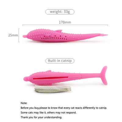 Soft Silicone Mint Fish Cat Toy Catnip Pet Toy Clean Teeth Toothbrush Chew Cats Toys
