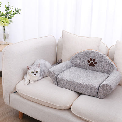 Bed Kennel Pet-Products Cat-House Animals Paw-Design Pet-Cushion-Mat Removable Dog Sofa