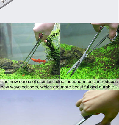 Tweezers Scissors Set-Plants Aquarium-Tools Fish-Tank-Accessories Stainless-Steel Cleaning