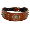 Leather Large Dog Collar Pitbull Spiked Studded Collars for Medium Large Big Dogs