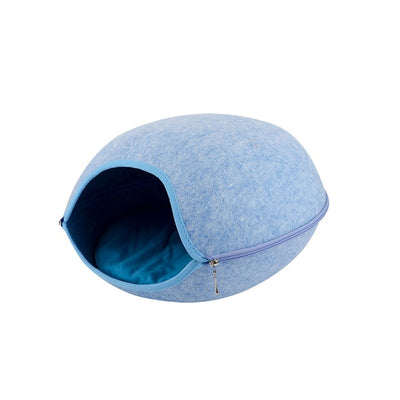 Cat Bed Bed-House Cushion Pets Pet-Cave Felt Detachable with for Dark-Gray Natural