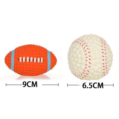 HOOPET Pet Dog Toy Balls Squeak Puppy Toys Interesting Tennis Football Tooth Cleaning