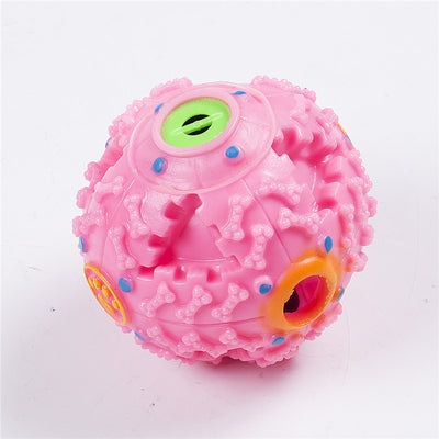 Toy Ball Food-Dispenser Puppy Dog Golden Retriever Silicone Pet-Dog Sound Cat 3-Colors